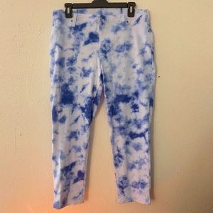 Tye Dye blue and white capri pants